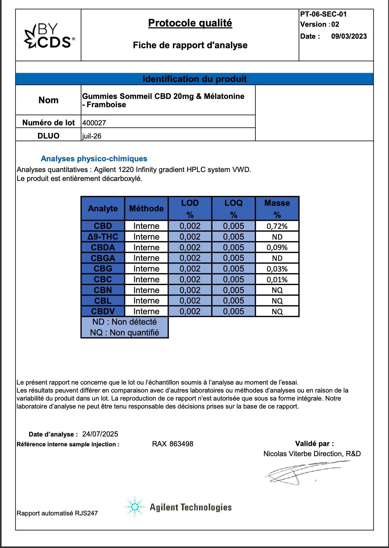 GUMMIES CBD + MELATONINE – SOMMEIL BYCDS® - NATURAL VAPE