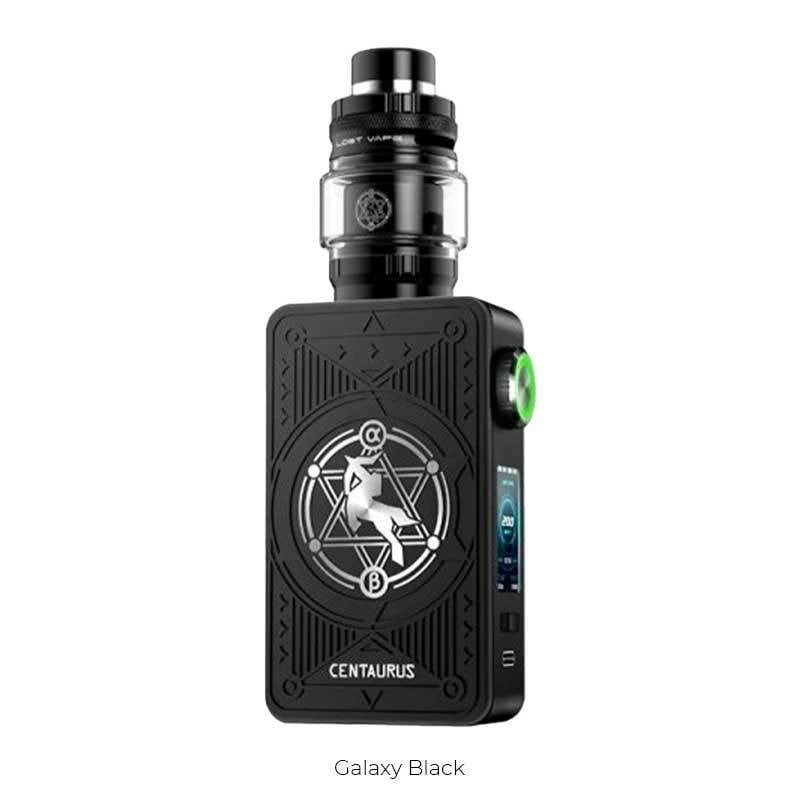 NATURAL VAPE Centaurus M200 kit featuring sleek design and modern vaping technology in a stylish arrangement.