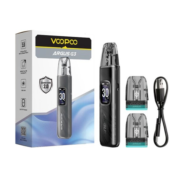 Voopoo Pack Pod Argus G3 with 3ml capacity and 1500mAh battery, featuring a sleek design and vibrant color options.